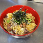 宮崎地鶏の親子丼試作。